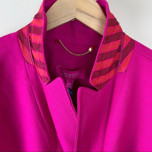 NWT Talbots Fuchsia Pink Blazer Gold Buttons 22W - Picture 3 of 16